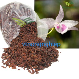 1kg vỏ thông trồng lan đã qua xử lý, vỏ thông xay đã mài cạnh, giá thể chuyên dùng trồng hoa lan