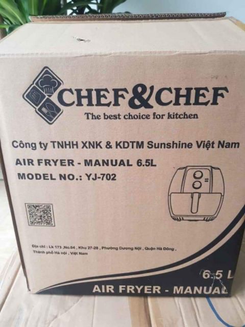 Nồi chiên không dầu Chef&amp;Chef YJ-702 ,6,5L