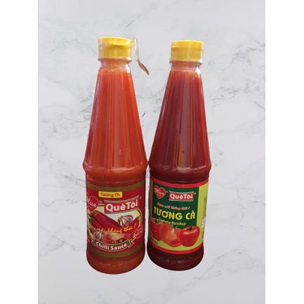 Combo 2 chai tương ớt,tương cà, nước tương maggi Quê Tôi 500ml