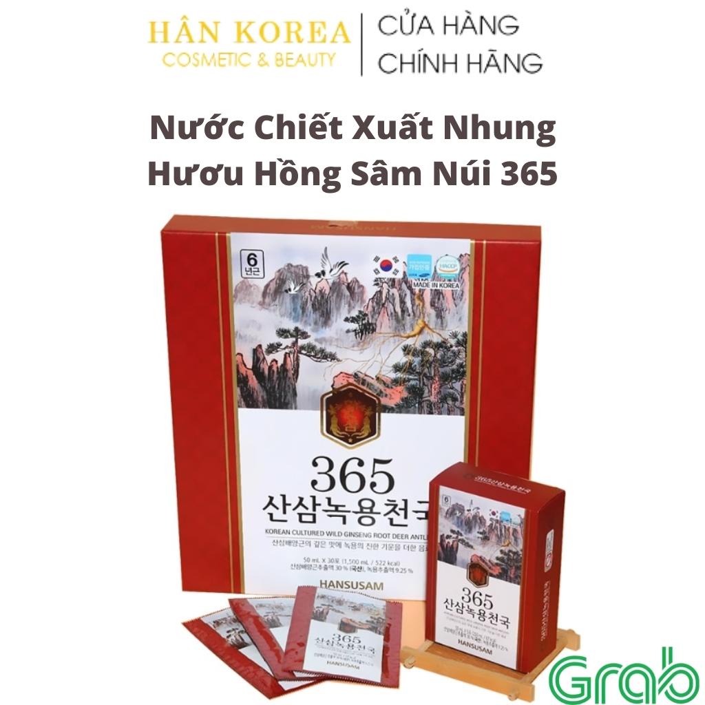 Nước Chiết Xuất Nhung Hươu Hồng Sâm Núi 365 70ml x 60 gói, phục hồi, bồi bổ sức khỏe HÂN KOREA