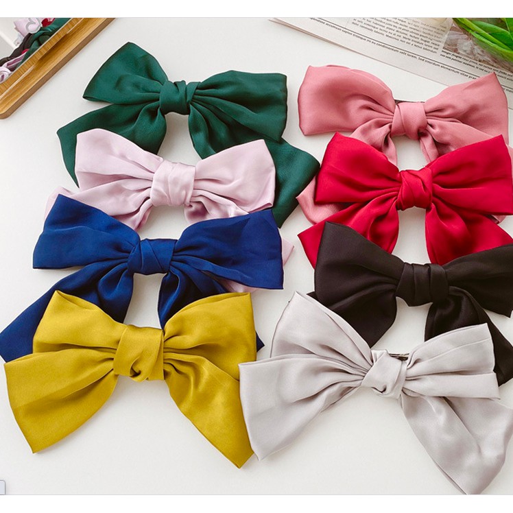 Kẹp tóc nơ bản to phong cách Hàn Quốc