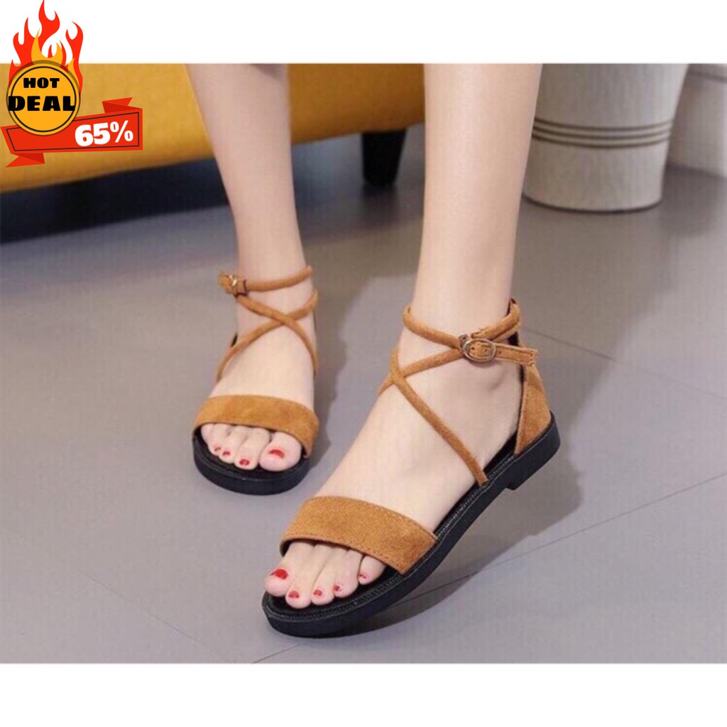 [MẪU_MỚI] GIÀY SANDAL đế bệch quai ngang CHÉO CỔ CHÂN [CÓ ẢNH THẬT] [Hàng có Sẵn]