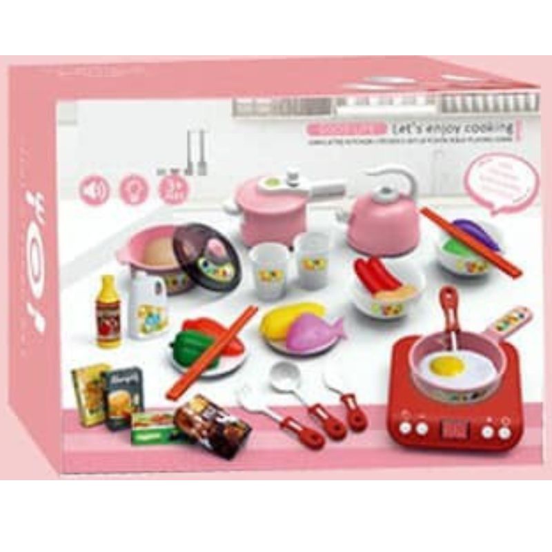 Đồ chơi nấu ăn cho bé 36 chi tiết có âm thanh tặng kèm pin AAA BBTOYS 87