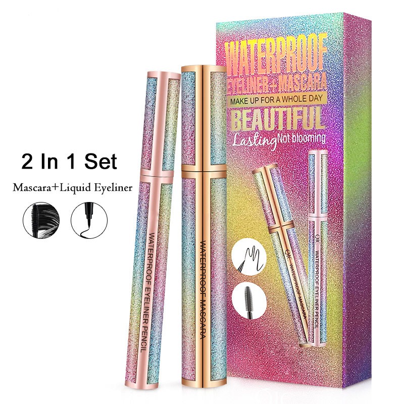 Bộ bút kẻ mắt dạng lỏng + mascara kẻ mắt COCUTE chống thấm nước lâu trôi hiệu quả
