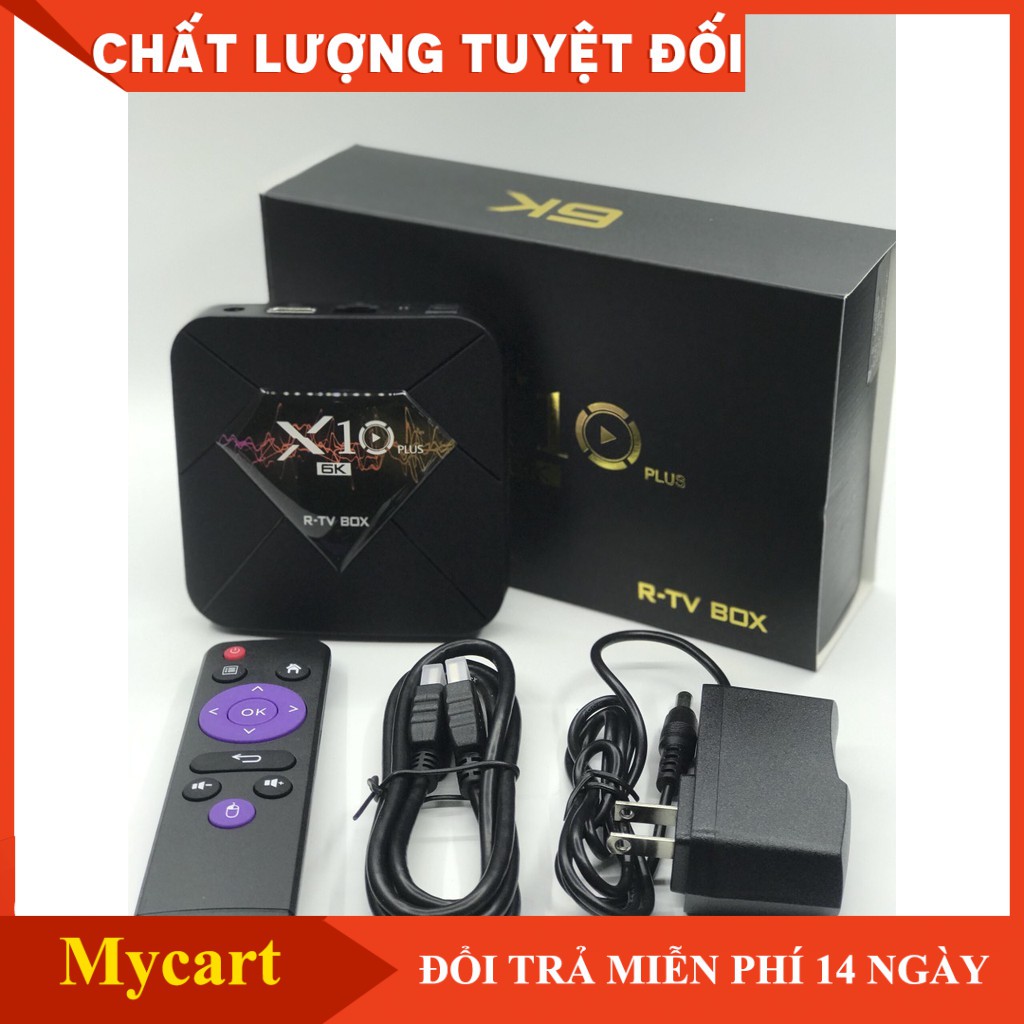 - Android Tivi TV Box X10 Plus 4GB Ram, 64GB bộ nhớ trong Chất lượng 6K HD