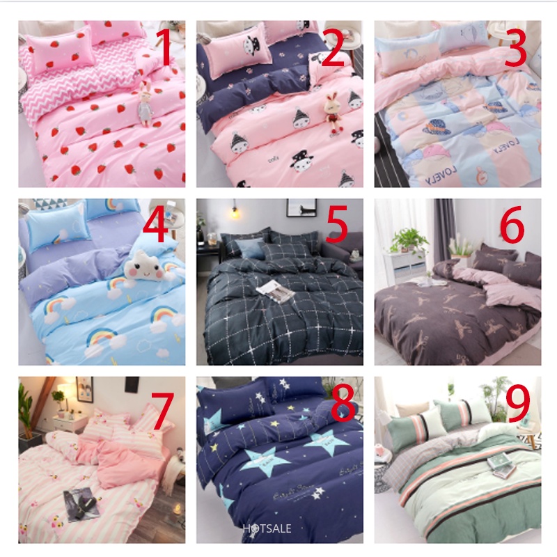 Bộ chăn ga và vỏ gối 4 trong 1 xinh xắn