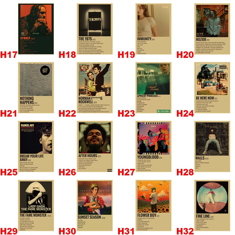 Tranh Giấy Kraft Treo Tường Trang Trí Hình Ca Sĩ Lana Del Ray