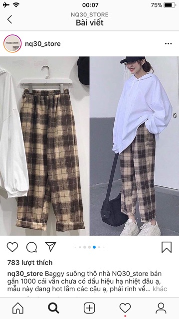 Quần Baggy Caro Plaid Pants 🎈