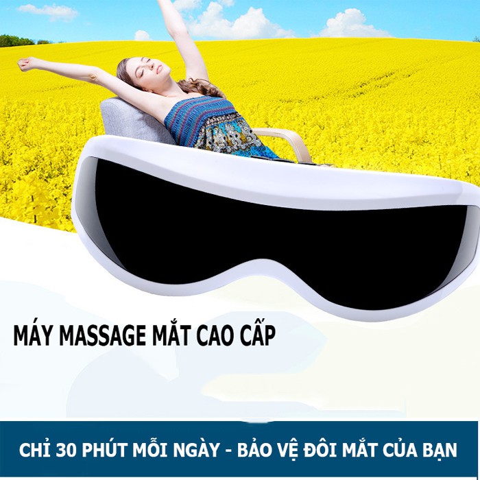 Kính massage mắt [GIẢM THÂM CUỒNG, MỎI MẮT] bằng từ tính nam châm rung /-li Máy massge trị liệu giảm căng thẳng nhức mỏi