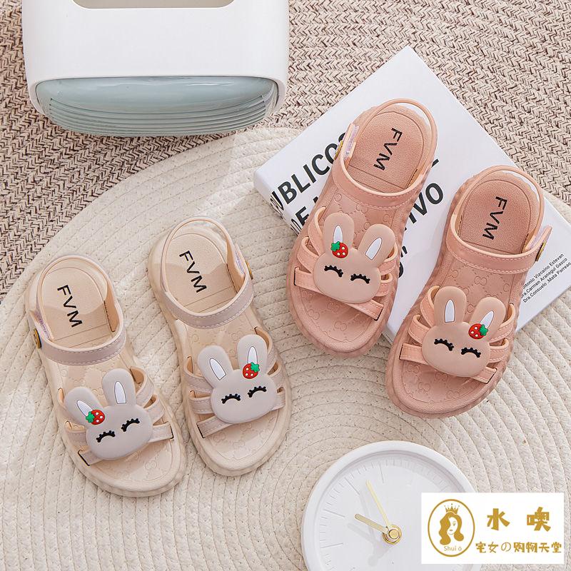 Sandal Đế Mềm Chống Trượt Hở Ngón Hình Thỏ Dễ Thương Dành Cho Bé Gái