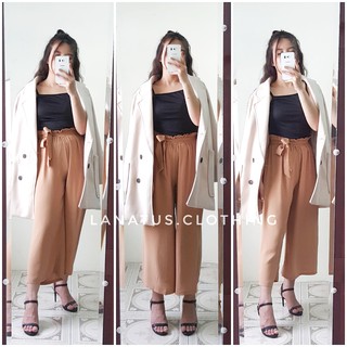 [CÓ ẢNH THẬT] Quần culottes dáng dài thắt nơ