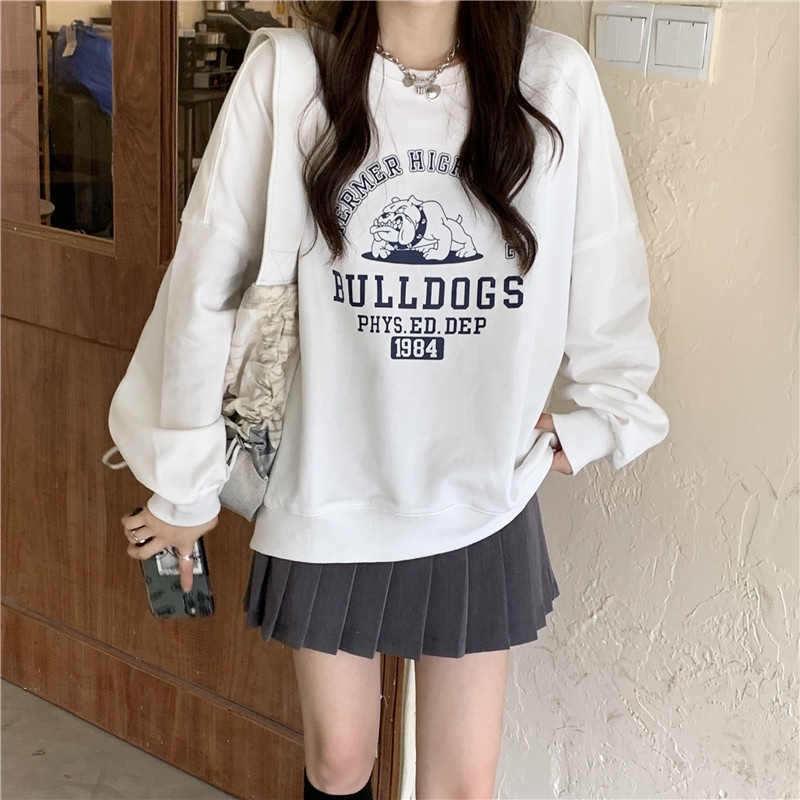 Áo Khoác Sweater Mỏng Tay Dài In Hoạt Hình Kiểu retro Xinh Xắn Cho Nữ