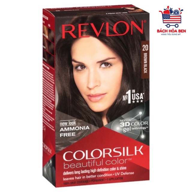 Thuốc nhuộm tóc REVLON MỸ màu 20 - NÂU ĐEN