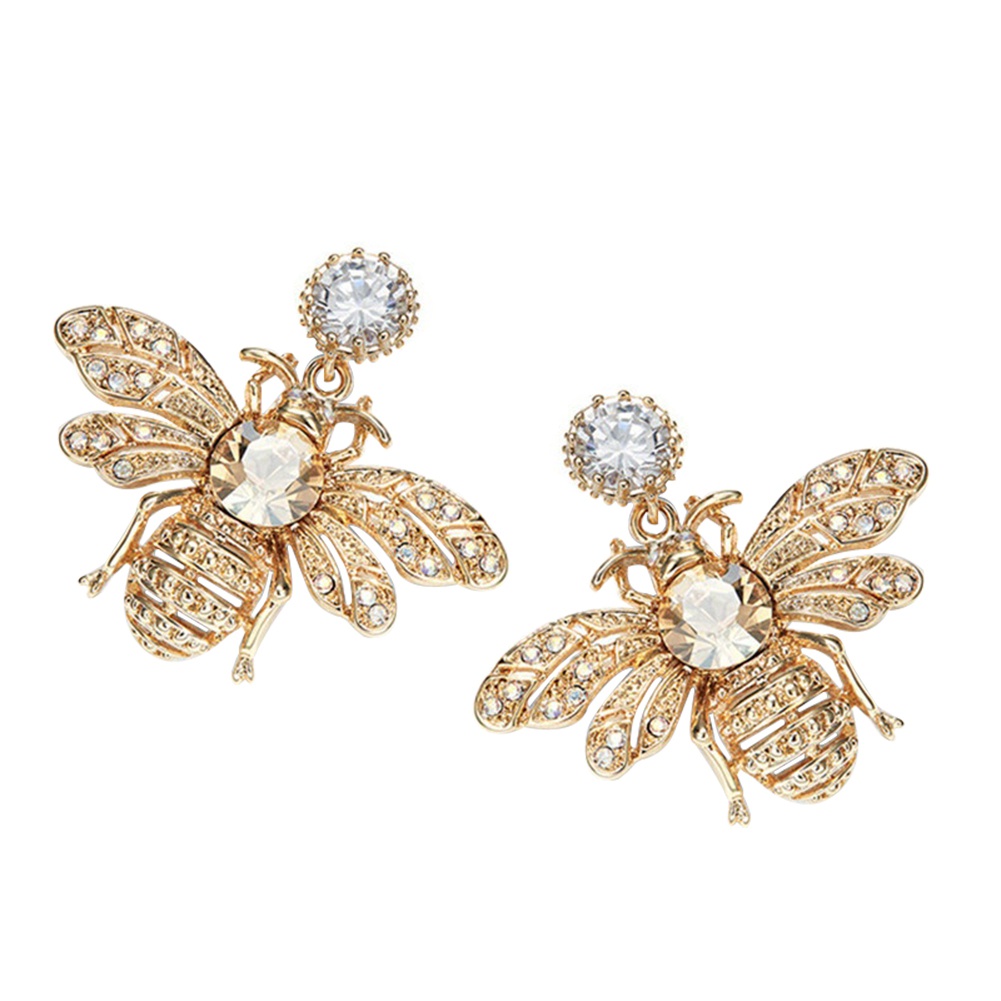 Đôi khuyên tai tạo hình ong mật đính đá nhân tạo đẹp mắt cho nữ