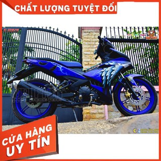 Tem Trùm Xe Exciter 150 Đại Bàng Xanh Trắng