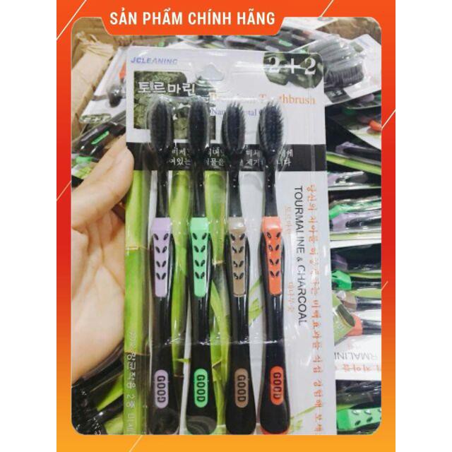 [ HÀNG SIÊU TỐT]  SÉT 4 BÀN CHẢI THAN HOẠT TÍNH HÀN QUỐC