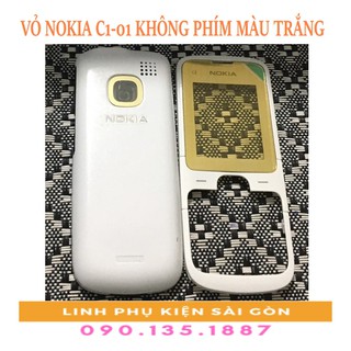 Vỏ nokia c1-01 không phím màu trắng
