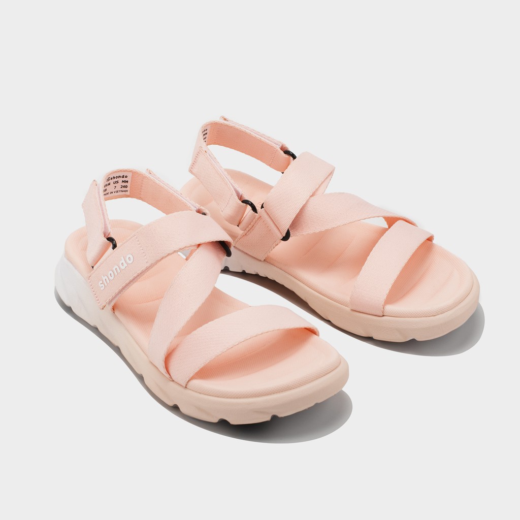 Giày Sandals Nữ Shondo F6 Sport Ombre Đế 2 Màu Hồng Trắng F6S0771