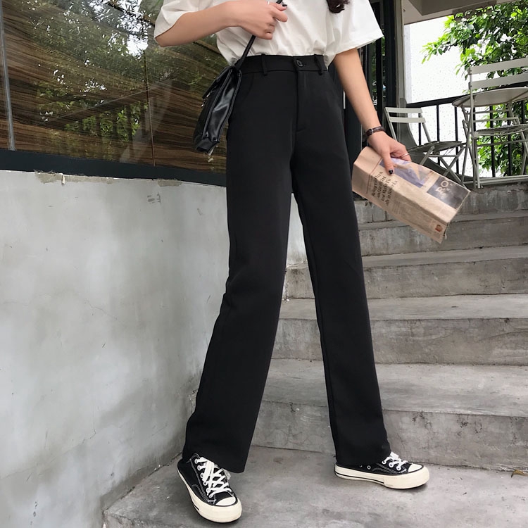 Quần dài ống đứng màu đen phong cách 30614