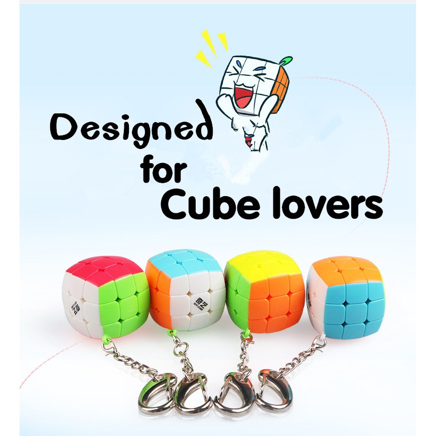 Rubik Móc Khóa Nhỏ xinh Qiyi 3x3 Stickerless - rubik chính hãng chất lượng cao