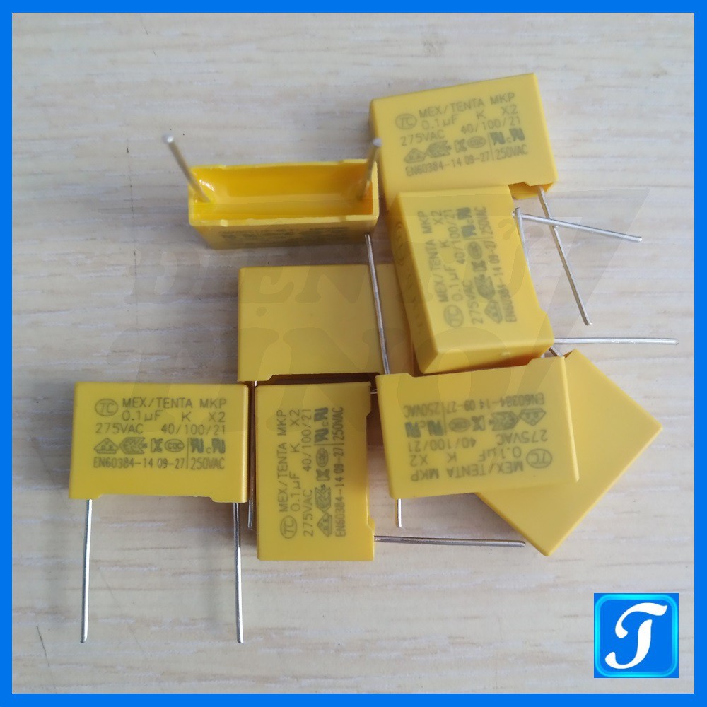 Tụ Kẹo Vàng Tụ Lọc 0.1uF 275V Tụ an toàn 104K 15mm