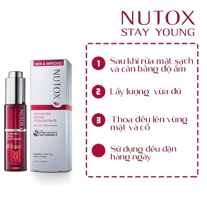 [Mã SRJULY1619 giảm 15K đơn 50K] Serum Tinh Chất Collagen Tổ Yến Trẻ Hóa Săn Chắc Da Chuyên Sâu Nutox - 30ml | BigBuy360 - bigbuy360.vn