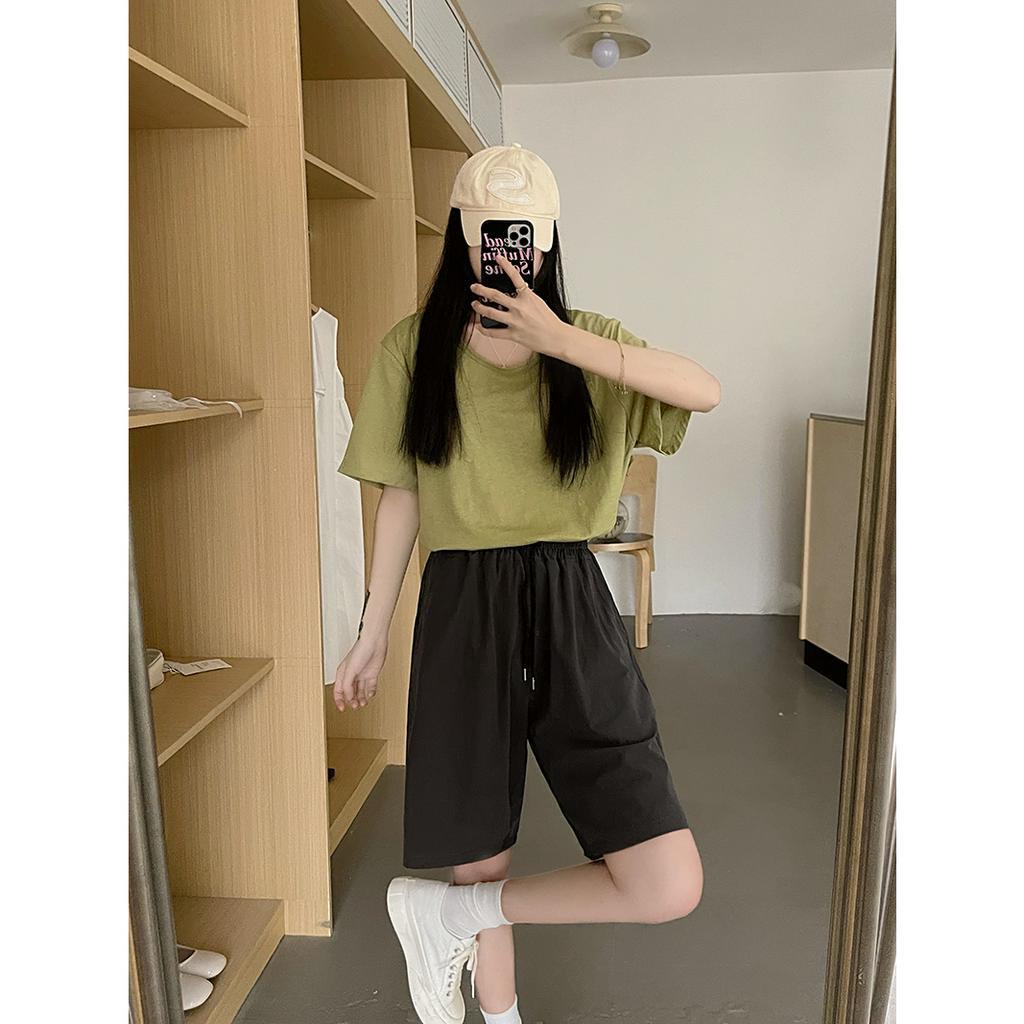 Ethelgirl Quần Short Nữ Lưng Cao Ống Rộng 5 Màu Sắc Lựa Chọn