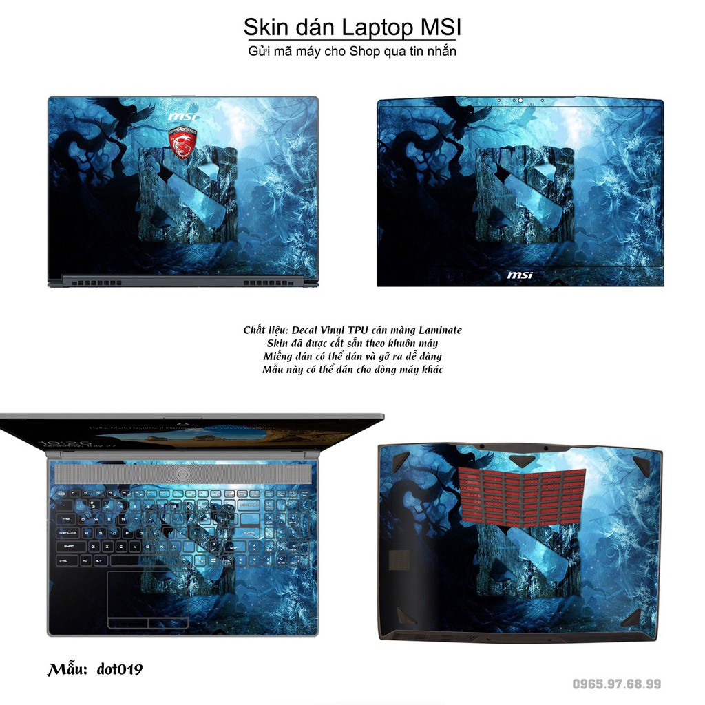 Skin dán Laptop MSI in hình Dota 2 _nhiều mẫu 4 (inbox mã máy cho Shop)