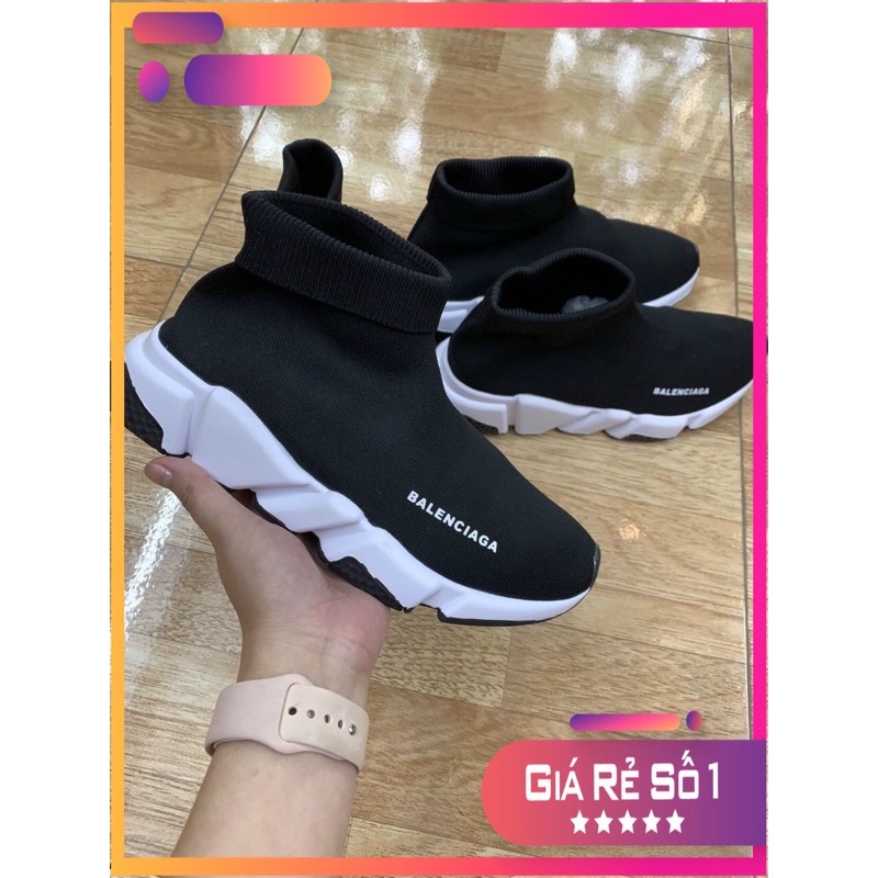💎 [GIÁ SỐC] Giày Thể Thao Balen Cổ Chun Đen Trắng Cổ Cao Rep+ 👍