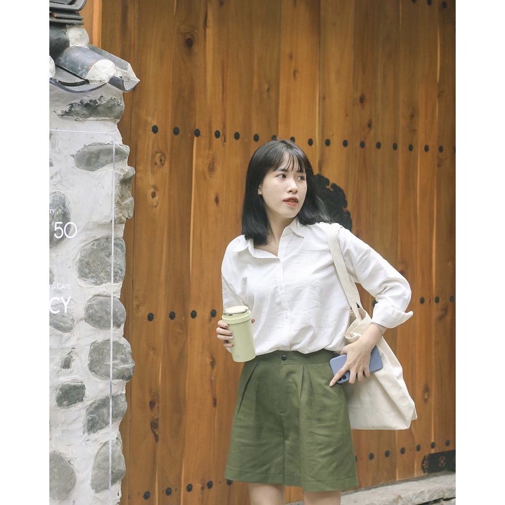 Áo sơ mi linen trắng basic - Fresh Shirt