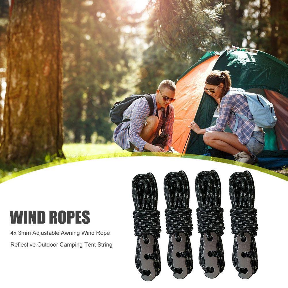 Bộ 4 Khóa Lều Phản Quang 3 Lỗ 3mm Tiện Dụng Mang Theo Du Lịch Cắm Trại