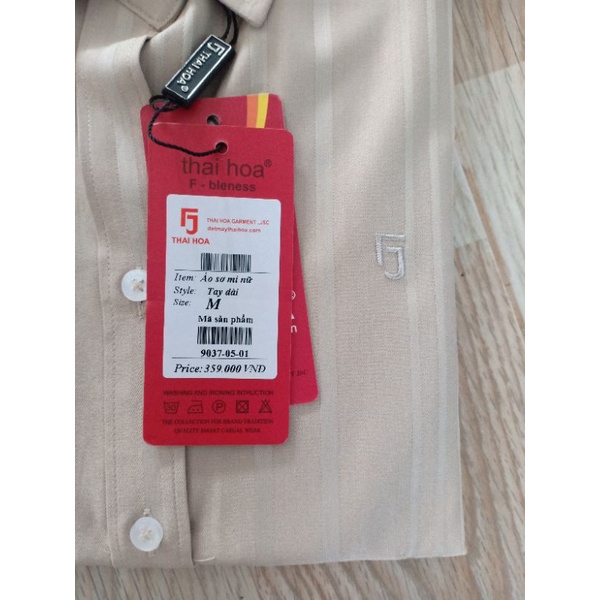 Áo sơ mi nữ Thái Hòa mã 9037 vải sợi tre co giãn