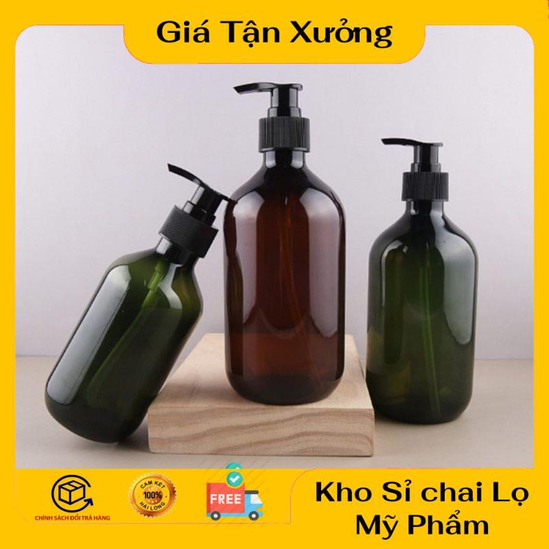 Chai nhựa pet xịt vòi nhấn 300ml chiết mỹ phẩm, đựng dầu gội, sữa tắm