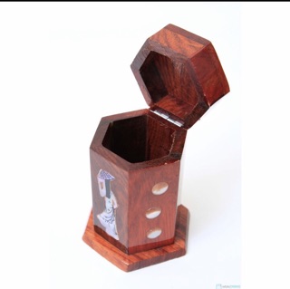 Siêu rê- lọ đựng tăm bằng gỗ khảm trai bền đẹp