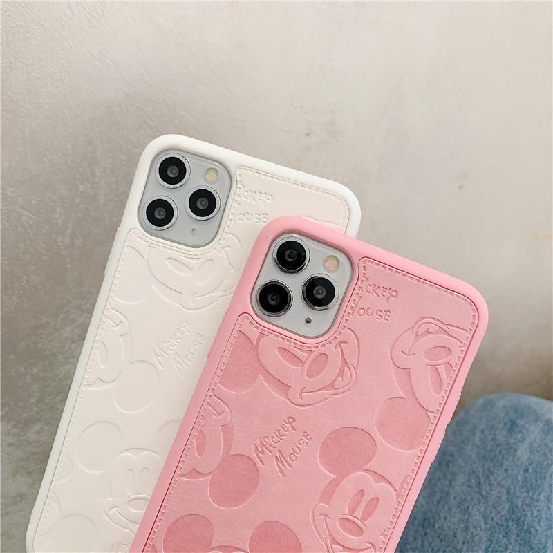 Ốp Điện Thoại Bằng Da Mềm Chống Rơi In Hình Chuột Mickey Cho Iphone 11 Pro Max X Xs / Xr / 8 Plus / 7p | BigBuy360 - bigbuy360.vn