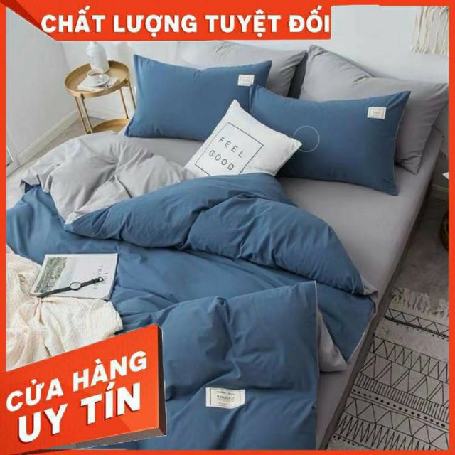 Bộ chăn ga cotton tici đũi nhập khẩu cao cấp nhiều kích thước bọc đệm m2, m6, m8, 2m2