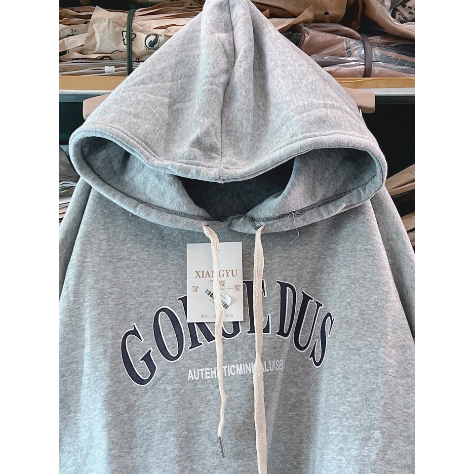 Hoodie Nam Nữ Chữ GORGED Uniex Oversize Form Rộng Mũ To Tay Bồng Uzzlang Quảng Châu