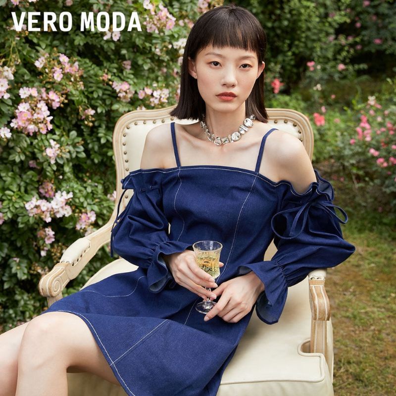 Đầm Denim hở vai Vero Moda