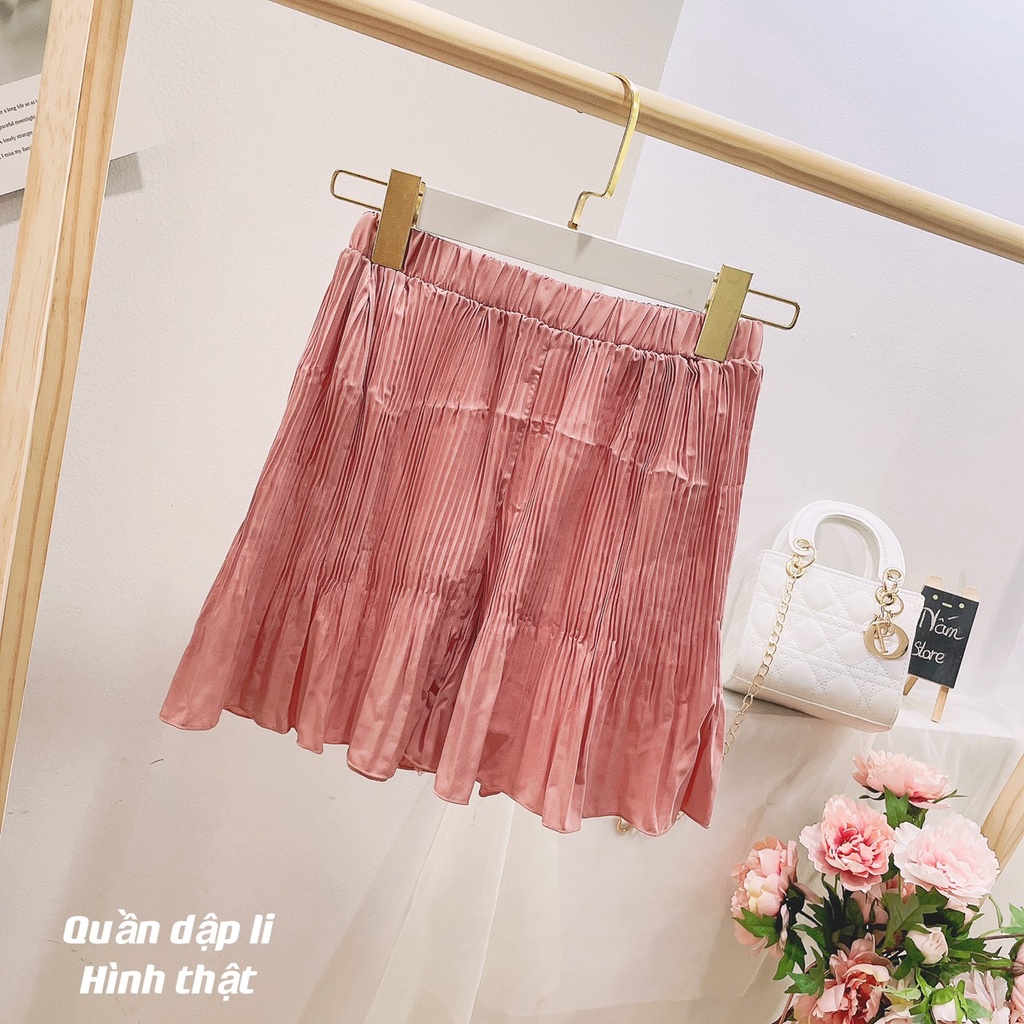 Quần đùi ống rộng nữ xếp ly ngắn đẹp giá rẻ thời trang dễ thương DIOMI