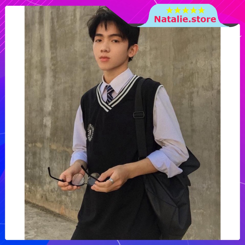 Mới - SET ÁO GILE YELLOW FLICKER ĐEN BO VIỀN CỔ MIX ÁO PHÔNG / SƠ MI TAY CỘC / SƠ MI TAY DÀI TRẮNG HOT - Natalie.store