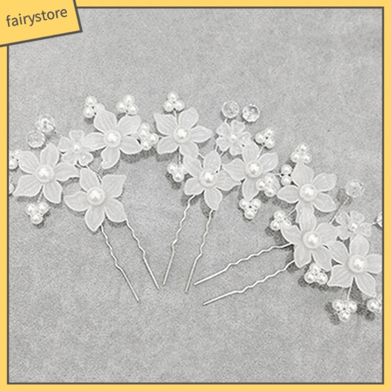 Kẹp tóc ngọc trai giả thanh lịch cho cô dâu