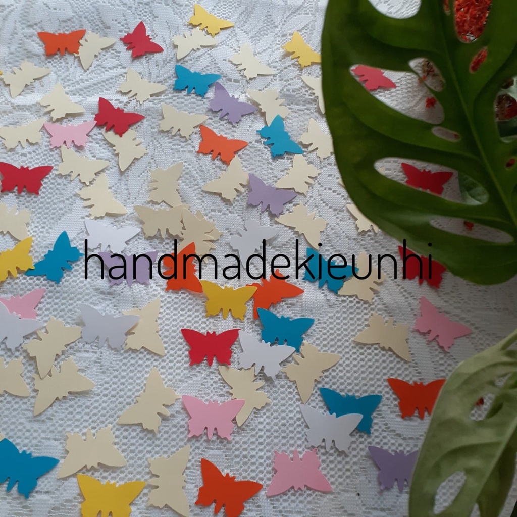 20- 35-50 Hình bươm bướm, có 3 size, bằng giấy - thủ công mầm non cho bé- trang trí thiệp, bưu thiếp, bao lì xì