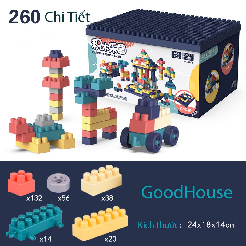 Lego xếp hình phát triển trí tuệ trẻ em, đồ chơi trẻ em phát triển toàn diện có phân loại 260ct, 360ct, 520ct