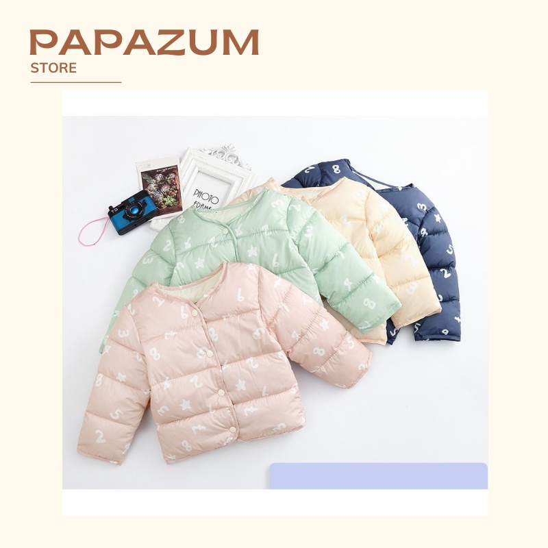Áo phao lông vũ xuất Hàn siêu nhẹ cho bé giữ ấm cơ thể thu đông PAPAZUM SA1326