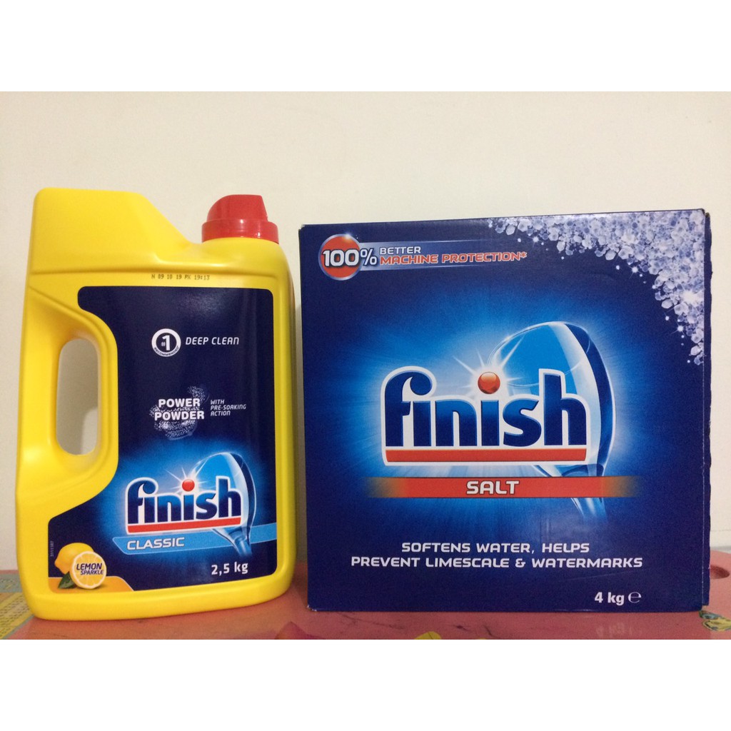 Combo Bột Rửa Bát Finish 2.5kg + Bóng Finish 1150 ml + Tặng Que thử nước cứng