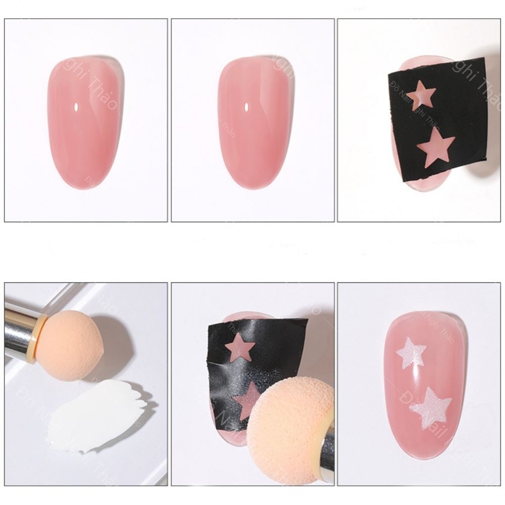 Cọ dặm ombre 2 đầu cán đá