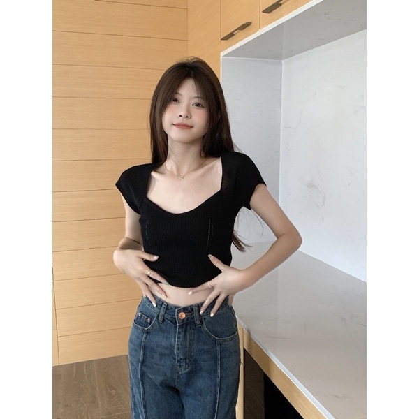 ÁO LEN NỮ TAY NGẮN ULZZANG
