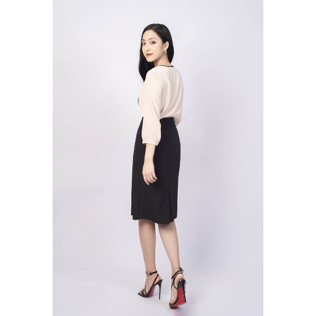 Áo sơ mi thêu cổ tròn MMOutfit M-AO020121062