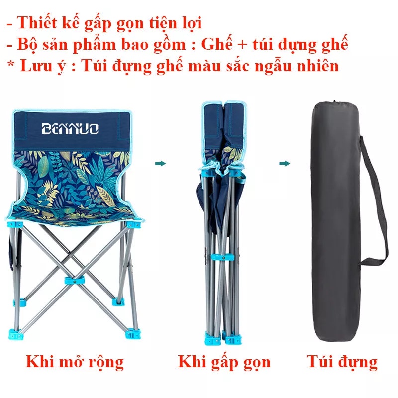Ghế xếp Ghế câu cá Hạ Bích gấp gọn mini bỏ túi dễ dang mang đi dã ngoại du lịch tiện lợi