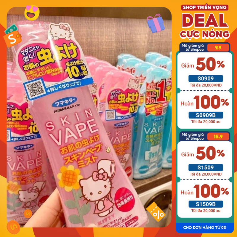 Xịt muỗi Skin Vape chống côn trùng cắn chai 200ml [Nội địa Nhật]